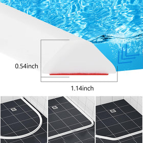 Duzzy water dam with adhesive back demonstrates easy installation.