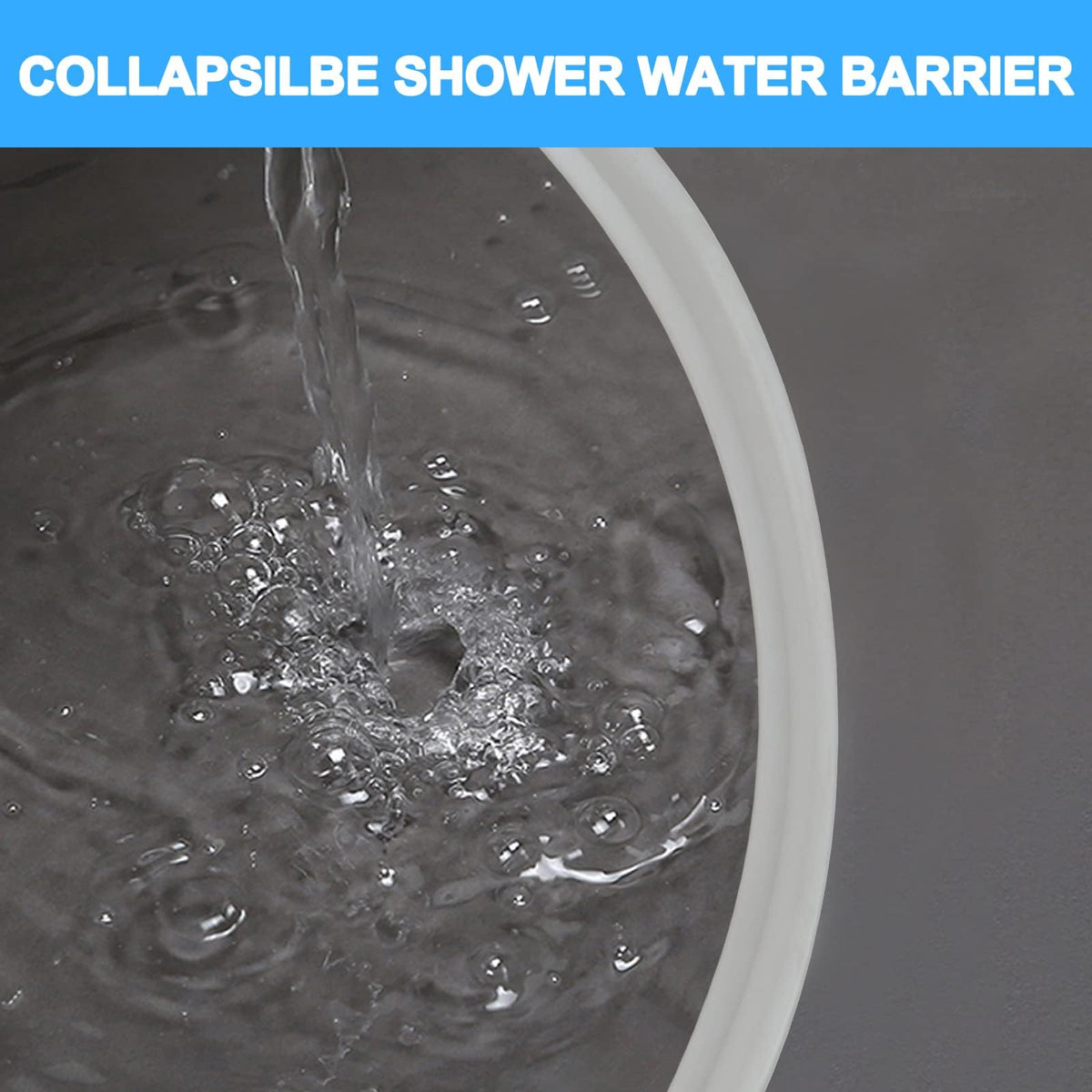 Duzzy collapsible barrier helps keep wet areas separate for easier cleanup.
