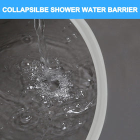 Duzzy collapsible barrier helps keep wet areas separate for easier cleanup.