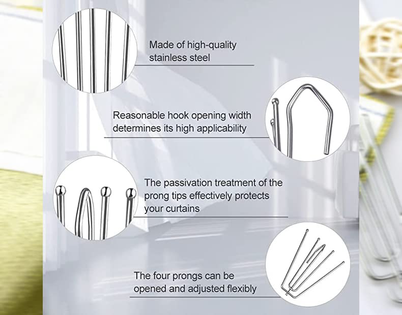 Dveda drapery hooks for drapes and bathroom curtains