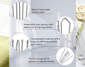 Dveda drapery hooks for drapes and bathroom curtains