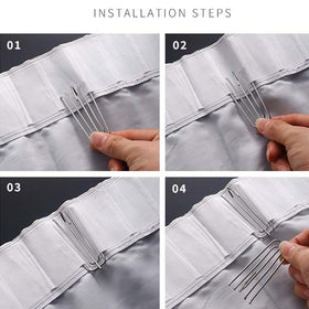 Dveda close-up of rust-proof stainless steel curtain hooks