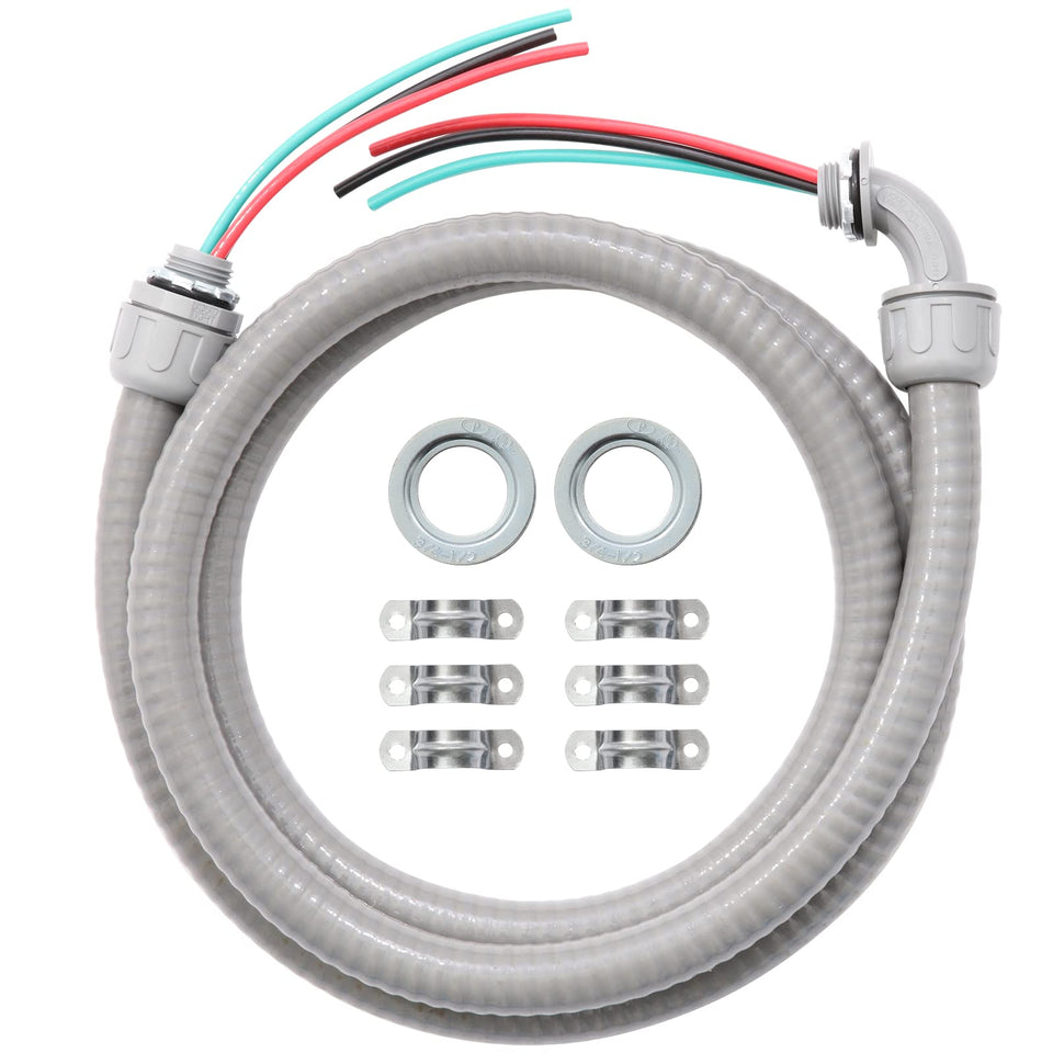 DWALE electrical ac whip kit main view for quick outdoor installation.