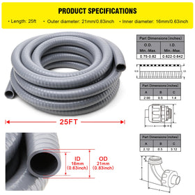 DWALE half-inch conduit with eight straight fittings for quick assembly