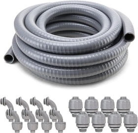 DWALE liquid-tight conduit 50ft close-up highlighting durable PVC protection.