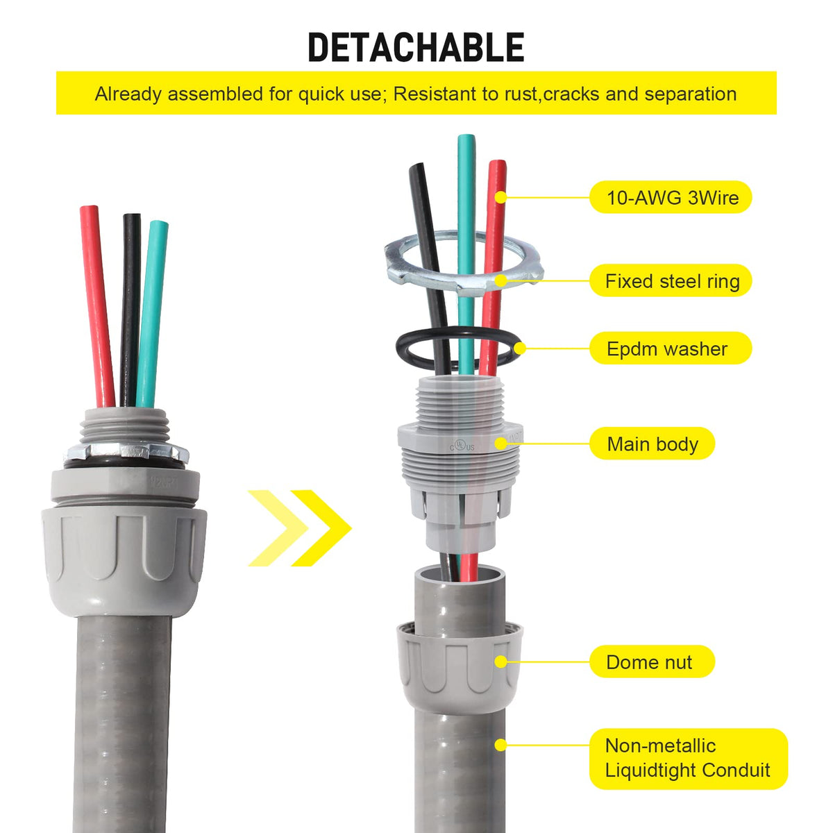 DWALE Durable outdoor conduit resistant to corrosion and sun exposure