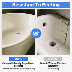 DWIL durable tile finish resists peeling in moisture rich bathrooms