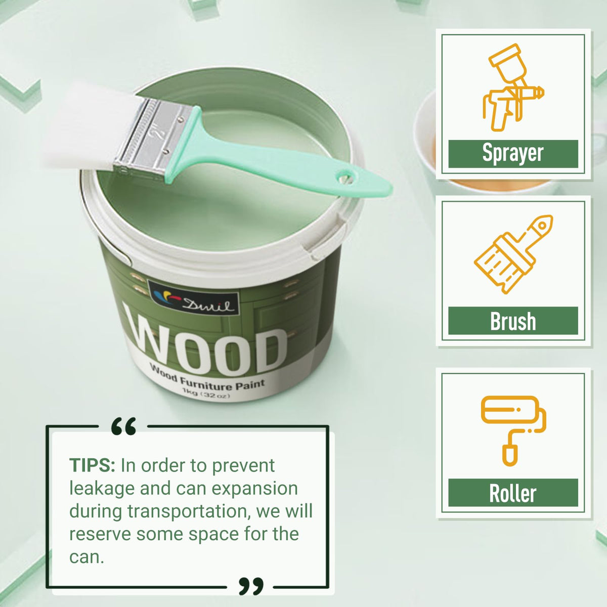 DWIL easy direct application on furniture makes refinishing simple.