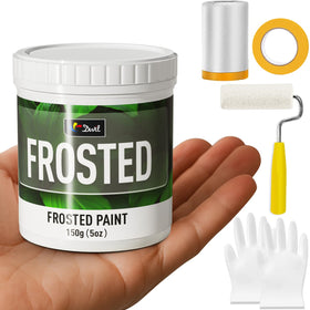 DWIL Frosted Glass Paint bottle for a privacy-friendly window finish.