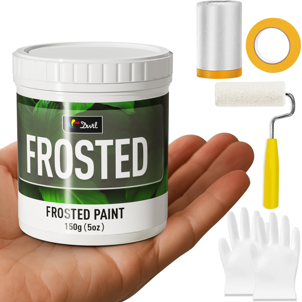 DWIL Frosted Glass Paint bottle for a privacy-friendly window finish.