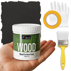 DWIL Matte Finish Paint Kit cabinet image shows smooth black cabinet makeover