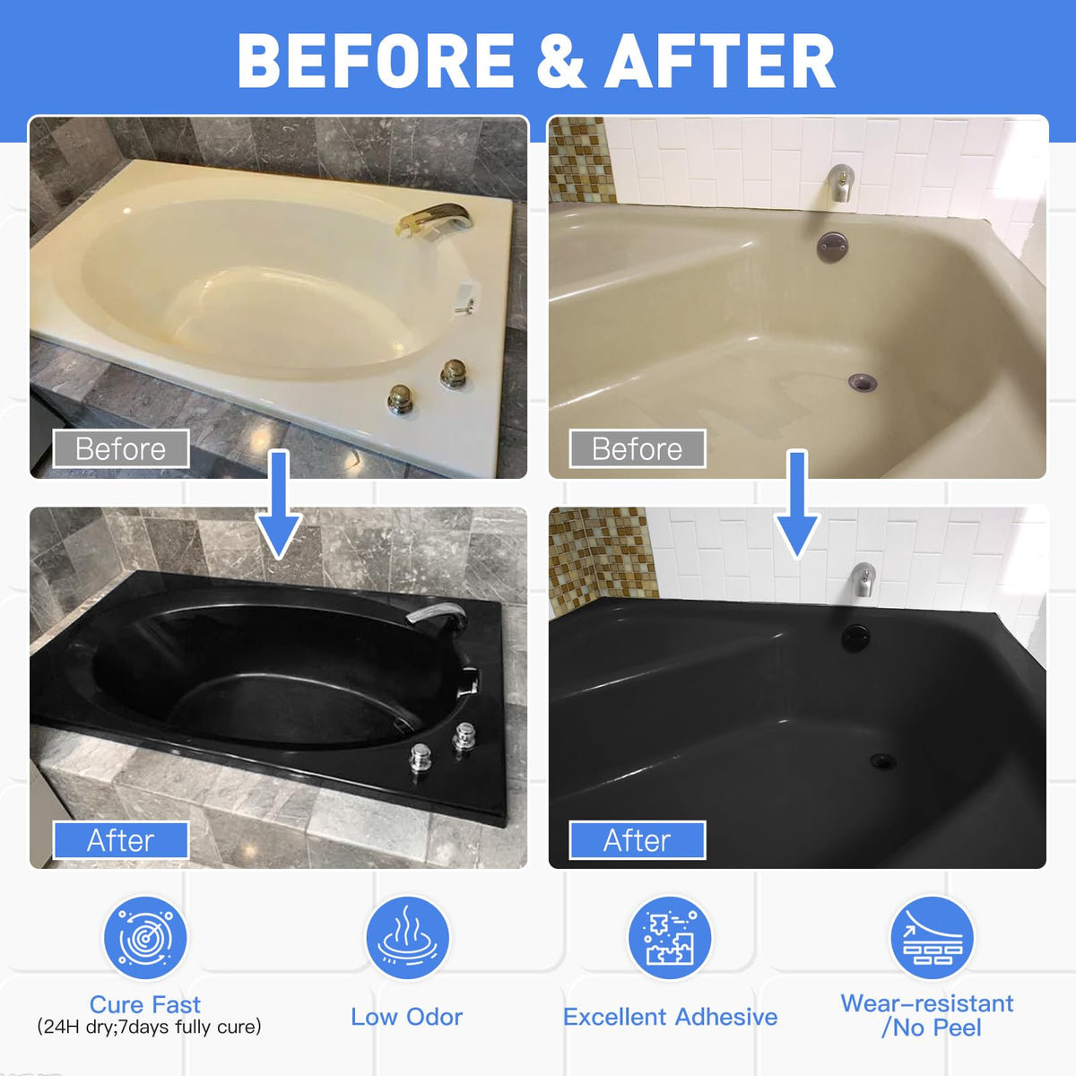 DWIL tile paint easy cleanup showing brushes and water-based cleanup ease