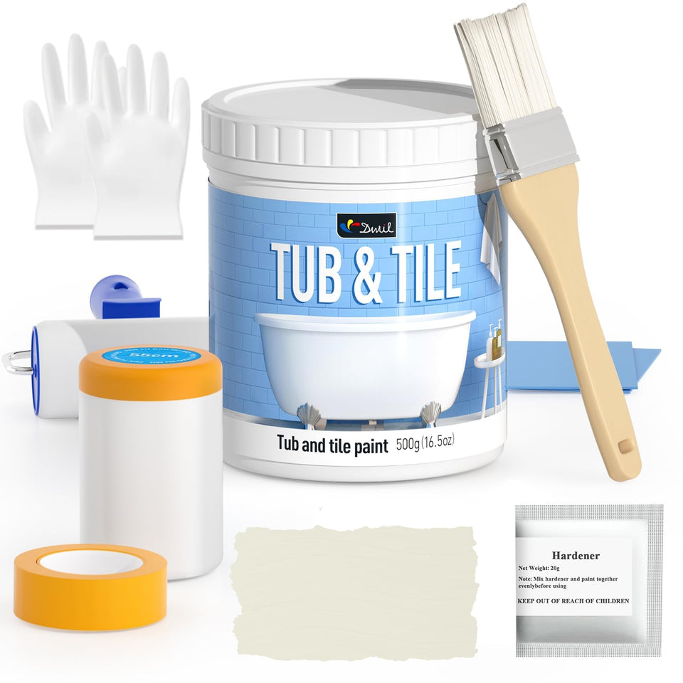 DWIL tile paint kit tools for easy refinishing projects in bathrooms and kitchens