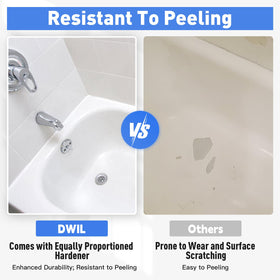 DWIL tub paint brush for smooth, even tile coverage.