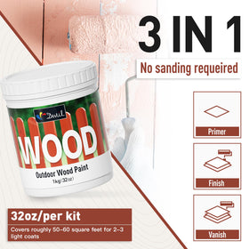DWIL Wood Paint application brush stroke highlights smooth coverage without sanding