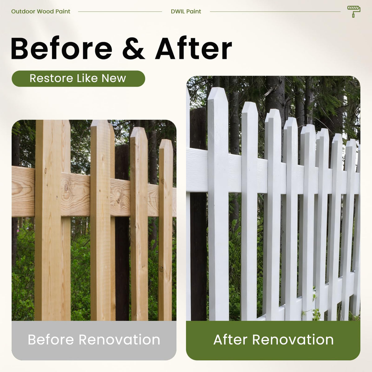 DWIL Wood Paint kit included tools emphasizes all-in-one solution for project start