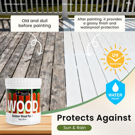 DWIL Wood Paint outdoor wood panel highlights UV protection and lasting color