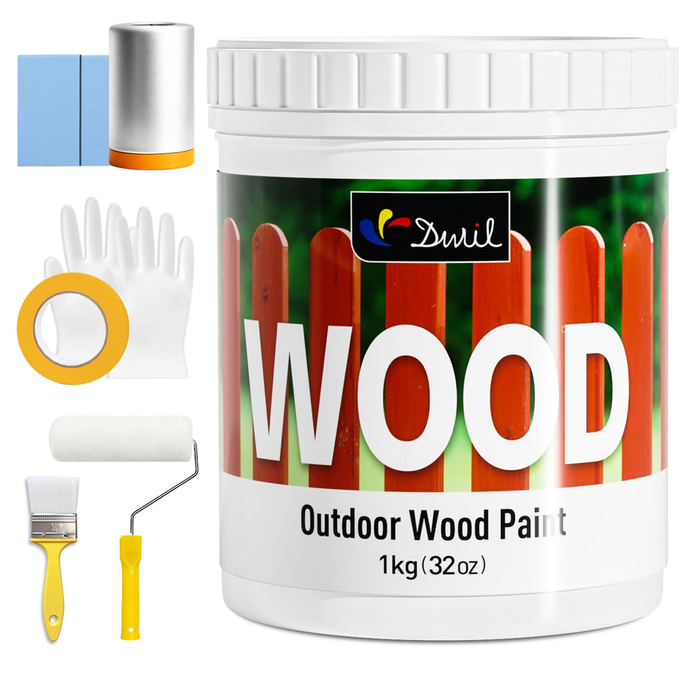 DWIL Wood Paint white can and brush demonstrate easy-start for DIY furniture projects