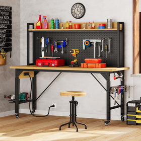 DWVO organized workspace with hooks and racks boosts efficiency