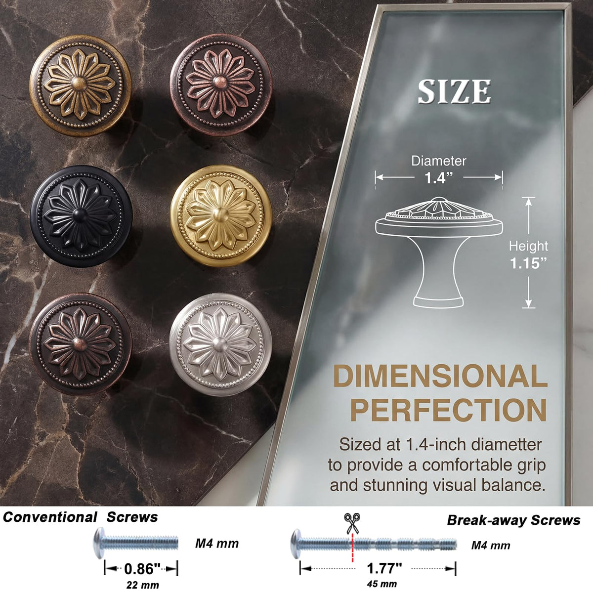 DWYL and LWYD kitchen cabinet upgrade concept with knob installed on cabinet door
