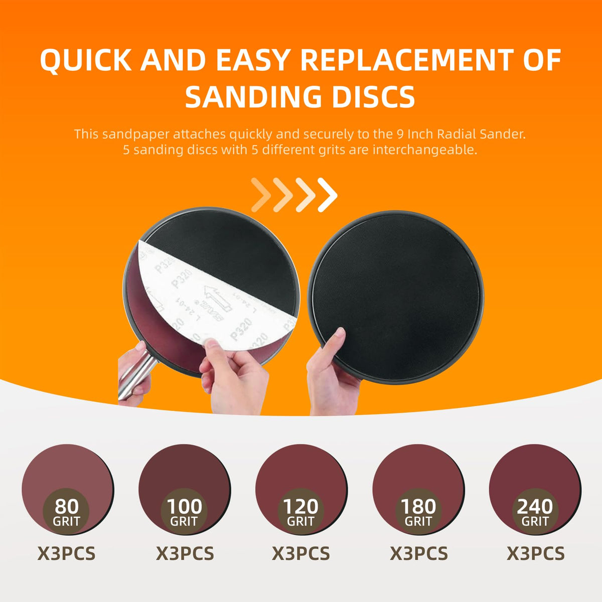 Dwysxia 15 discs in grits 80–240 for versatile prep.