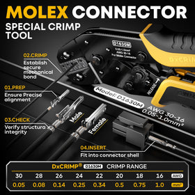 DxCRIMP DTX-M30 extractor shown for safe terminal removal.