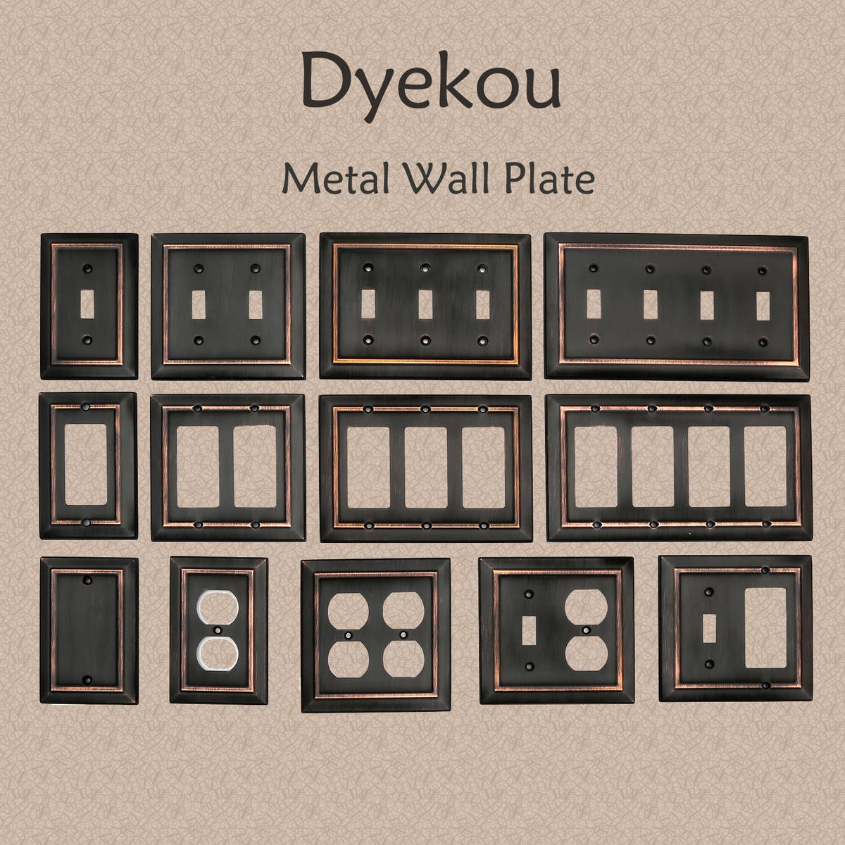 Dyekou 6-pack packaging includes six 1-Gang outlet covers.