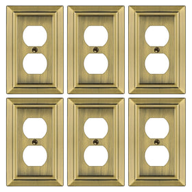 Dyekou antique brass wall plate outlet cover with a durable metal finish.