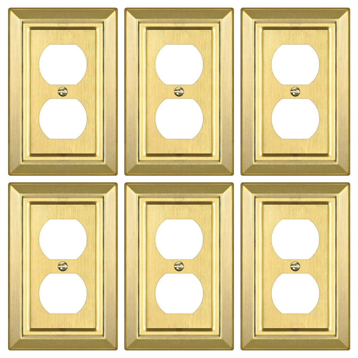 Dyekou brass gold outlet cover for 1-gang switch plate, elegant and durable.