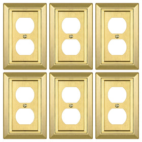 Dyekou brass gold outlet cover for 1-gang switch plate, elegant and durable.