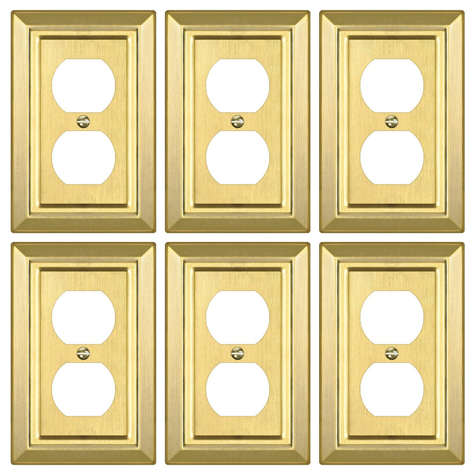 Dyekou brass gold outlet cover for 1-gang switch plate, elegant and durable.