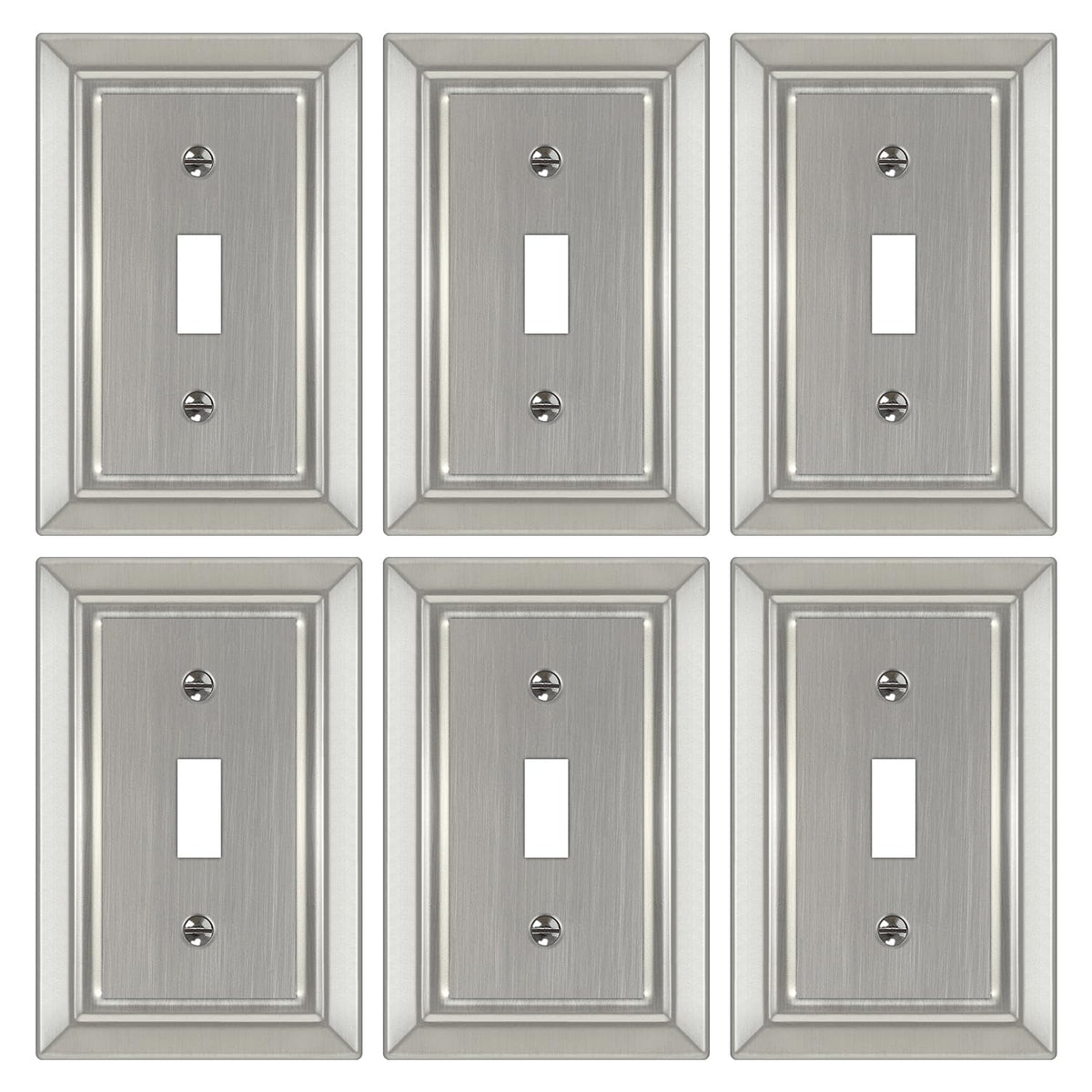 Dyekou brushed nickel 1-gang wall plate with single toggle switch, durable and stylish.