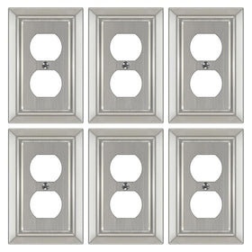 Dyekou brushed nickel wall plate for a durable 1-gang outlet cover.
