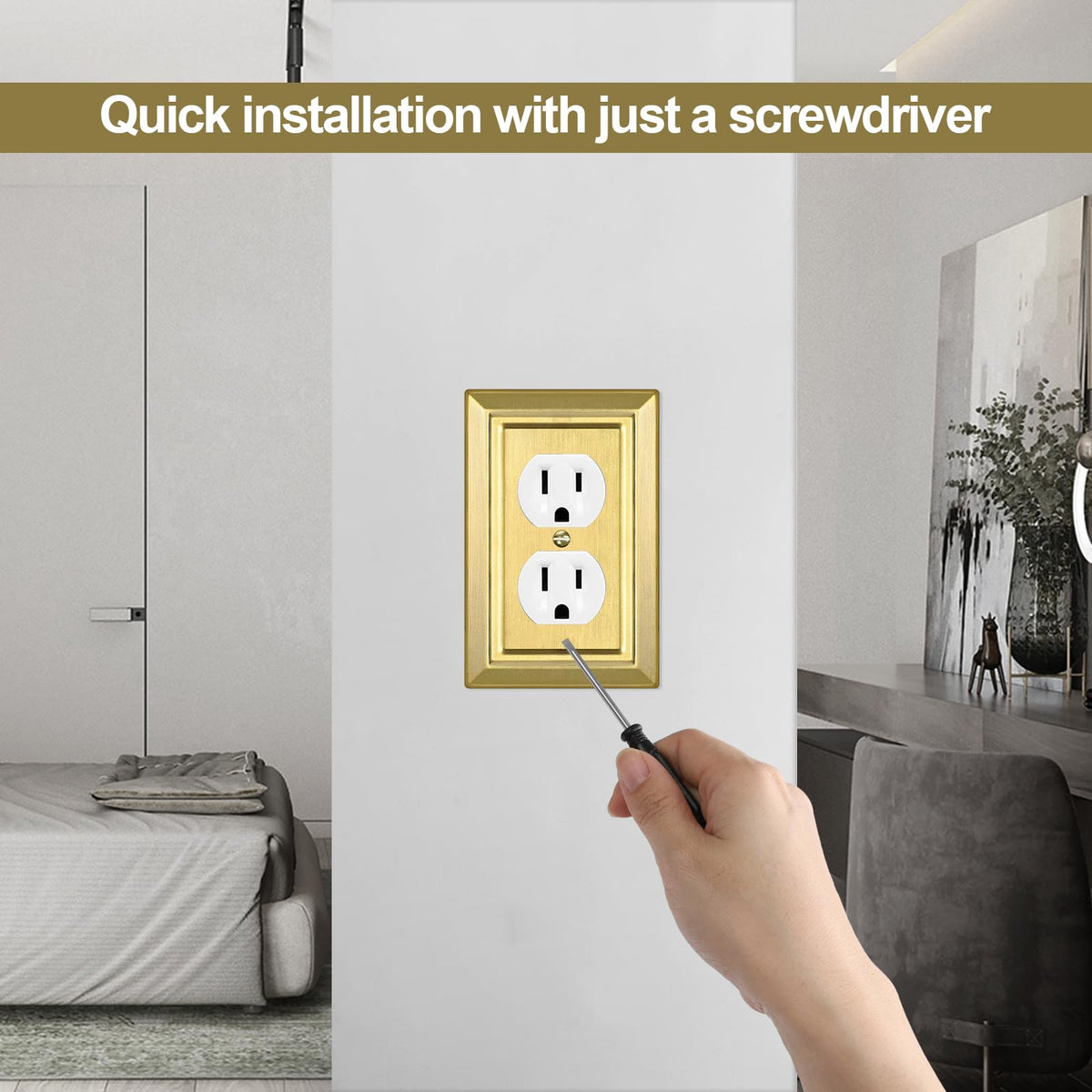 Dyekou decorative outlet cover fits duplex outlets, easy to install.