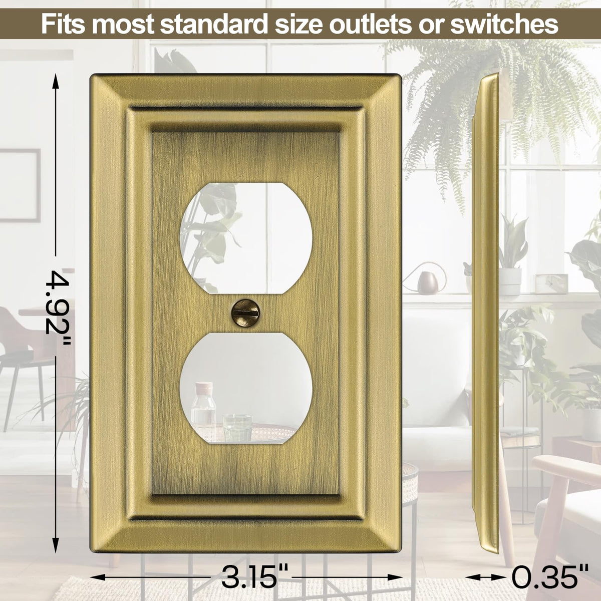 Dyekou duplex outlet cover six-pack suits living rooms and offices.