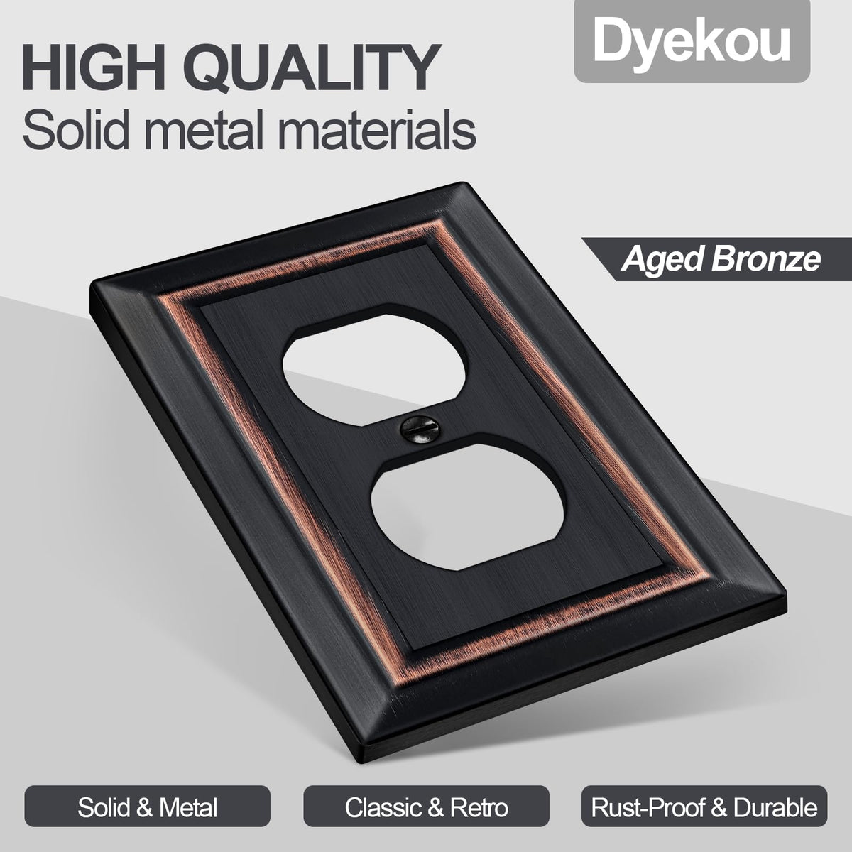 Close-up of the Dyekou plate texture showing aged bronze look.