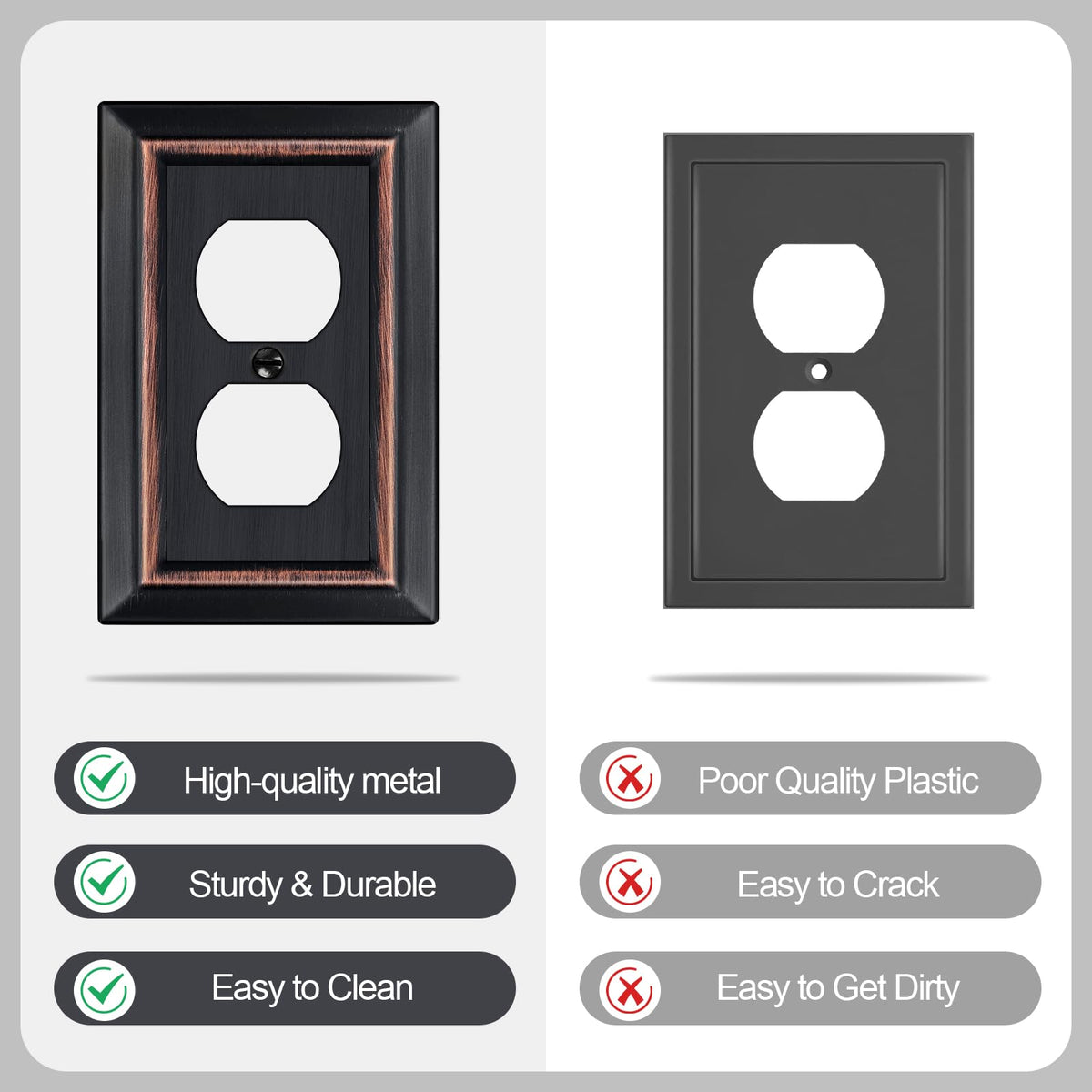 Suitable for residential and commercial spaces with durable metal plates.