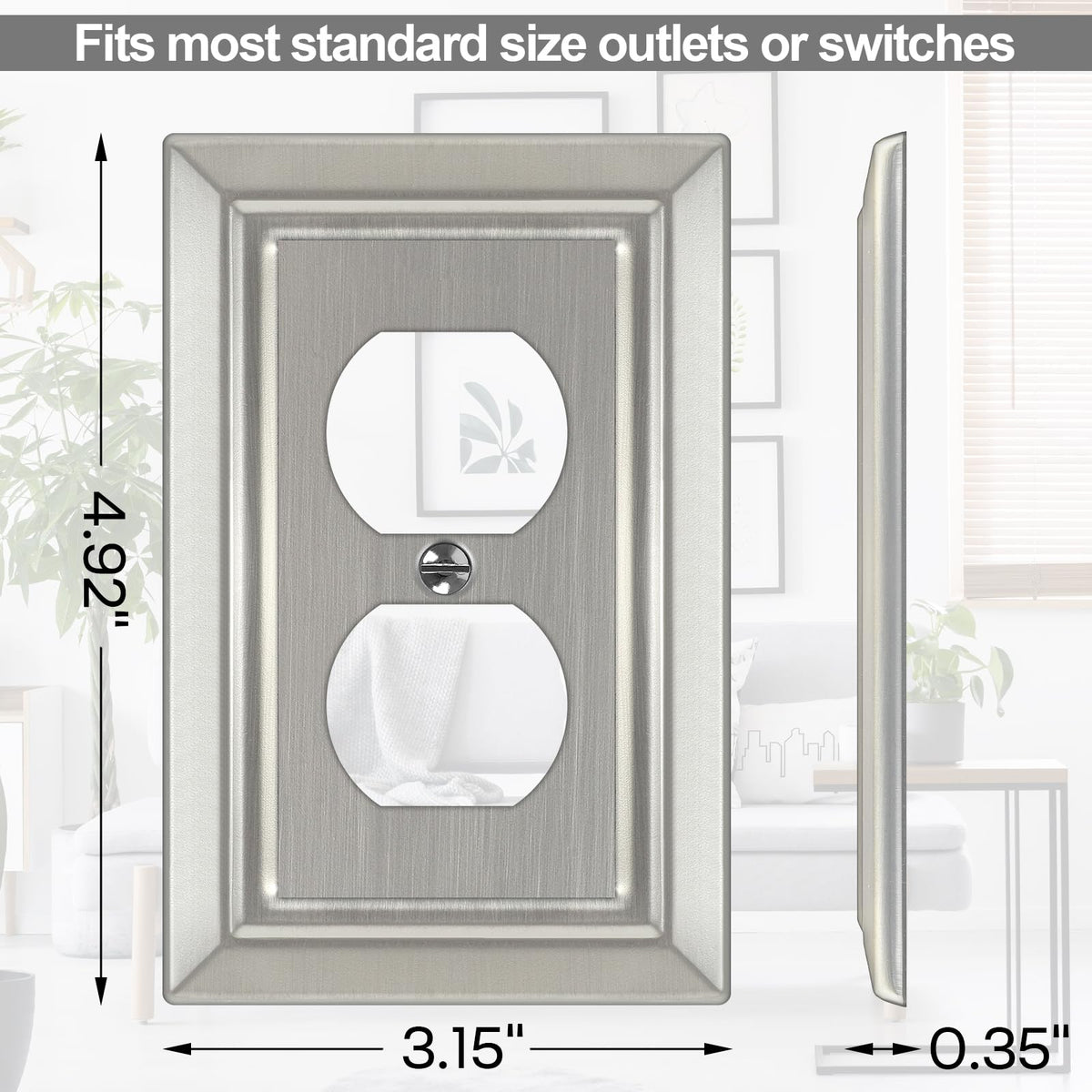 Dyekou outlet cover in a kitchen setting for decor integration.