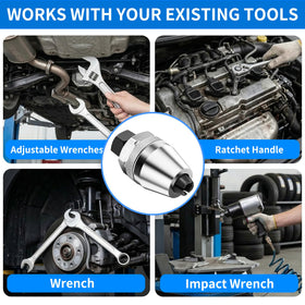 Dyfizer tool compatible with 3/8 drive ratchets