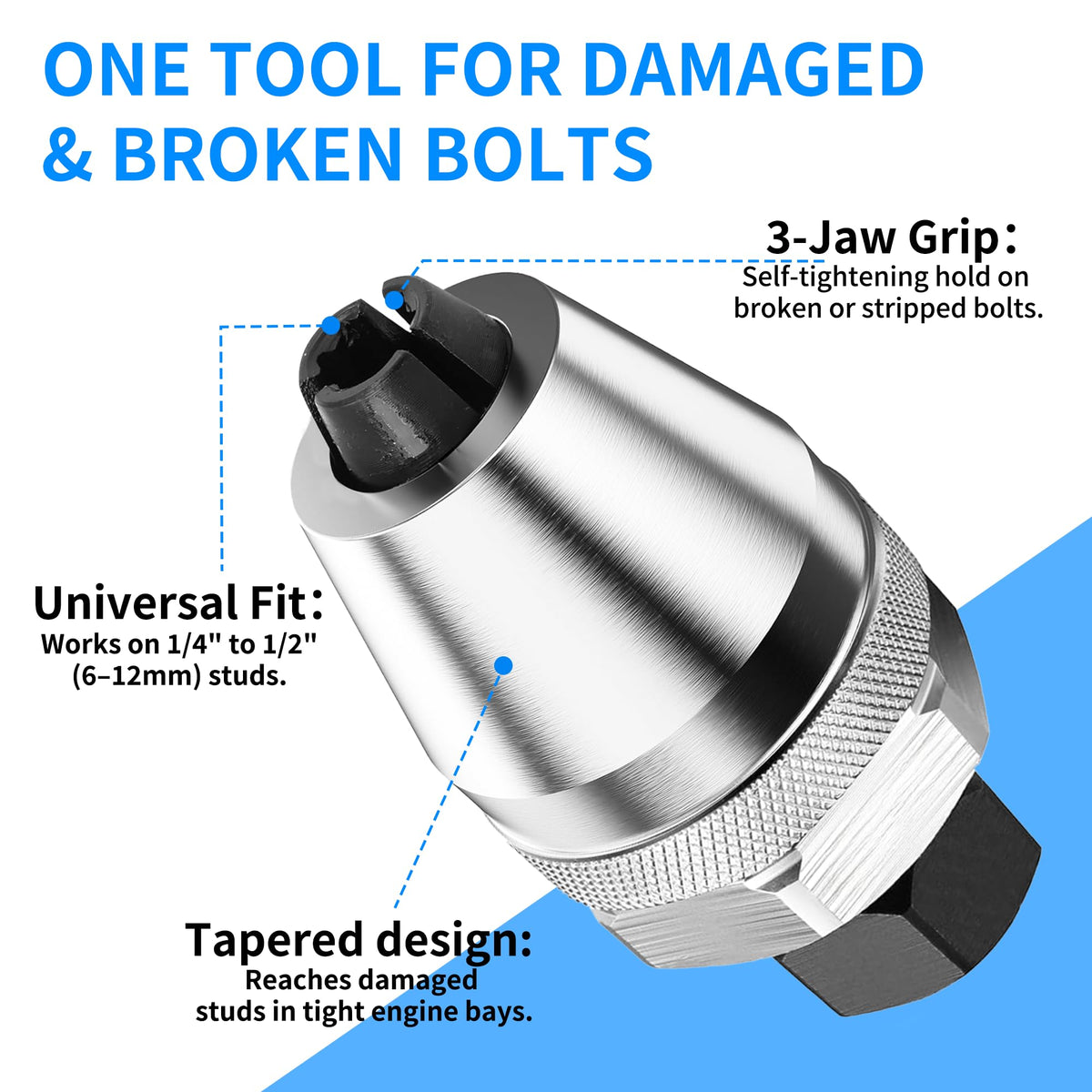 Dyfizer damaged bolt extractor in action removing rounded studs