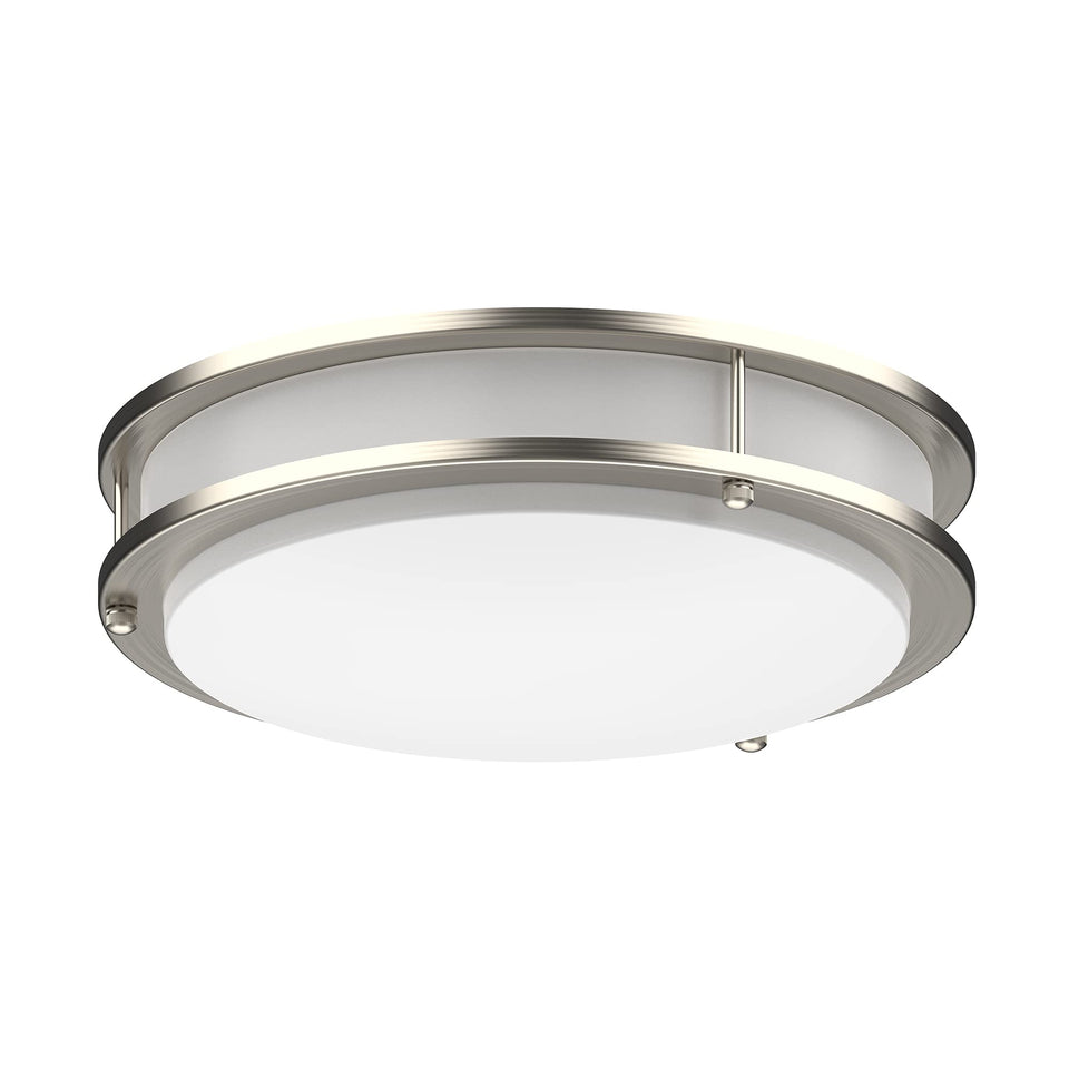DYMOND 10-inch LED ceiling light with brushed-nickel finish for bright, energy-efficient rooms.