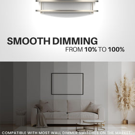 DYMOND brushed-nickel finish ceiling light complements diverse interiors.