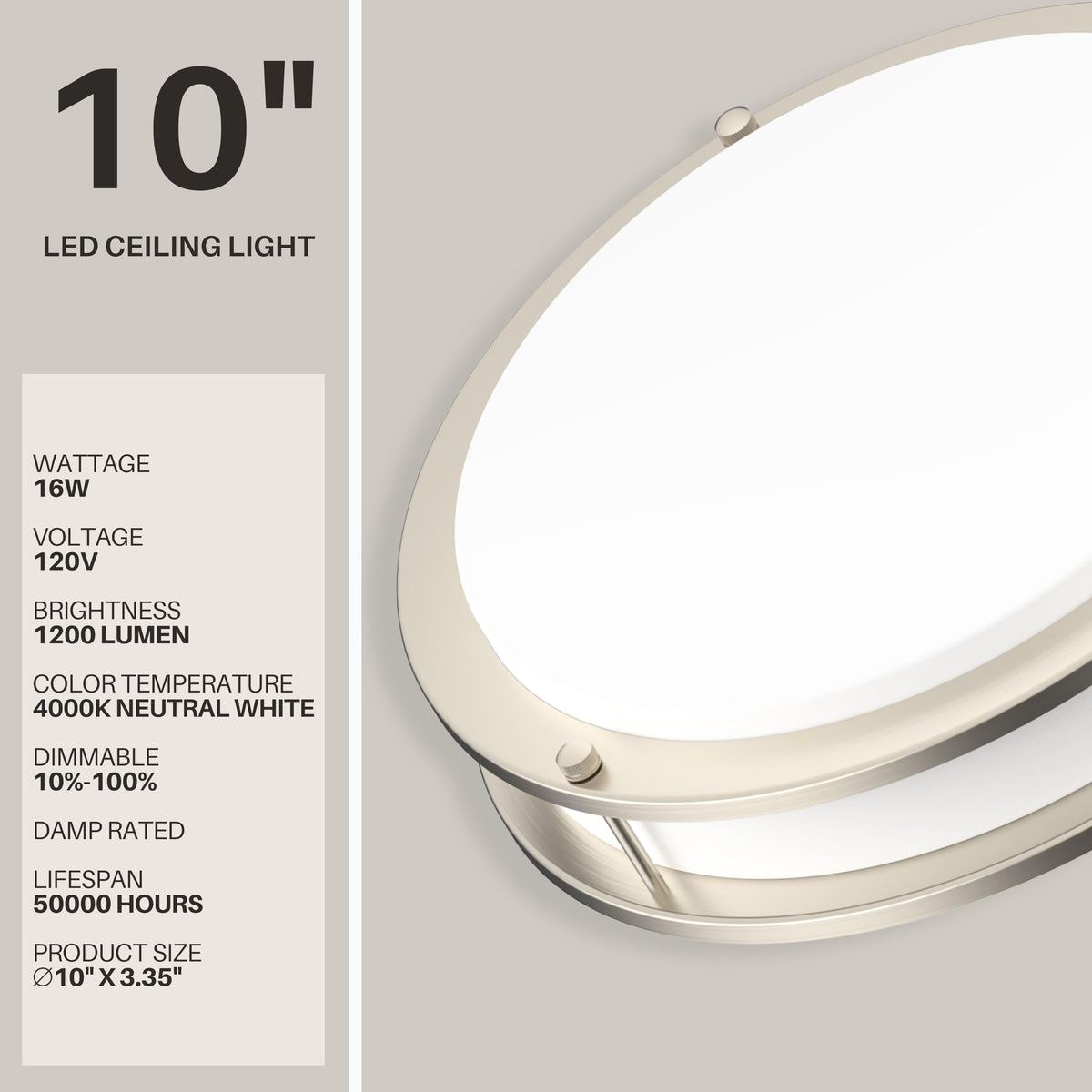 DYMOND dimmable LED ceiling light offers adjustable brightness for tasks and ambiance.