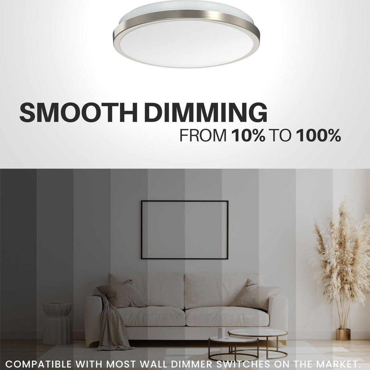 DYMOND 10-inch ceiling light ideal for bathrooms and kitchens.