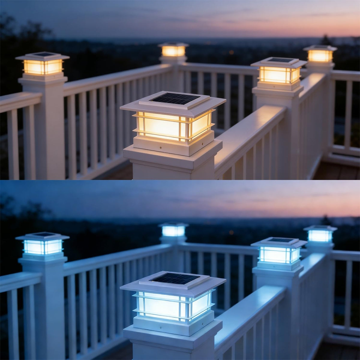 Dynaming 360-degree LED coverage brightens walkways and steps.