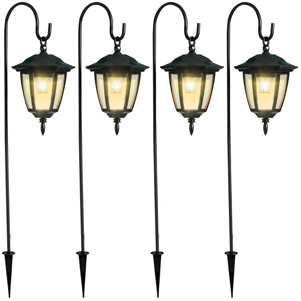 Dynaming 4-pack solar lights illuminate garden path for warm evening ambience