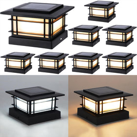 Dynaming 4x4 solar post-cap light with warm/cool modes for vinyl or wood posts.