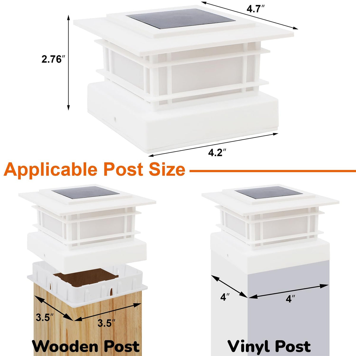 Dynaming 6-pack solar post lights for vinyl fences add curb appeal.