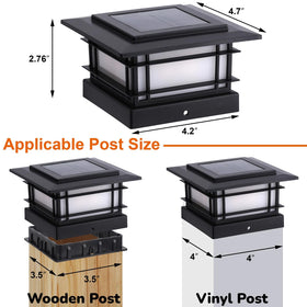 Dynaming 8-pack solar post-cap lights for wire-free fence lighting.