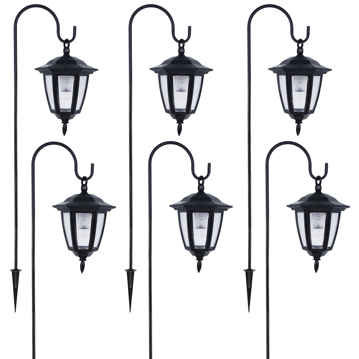Dynaming lanterns automatically turn on at night and off at dawn.